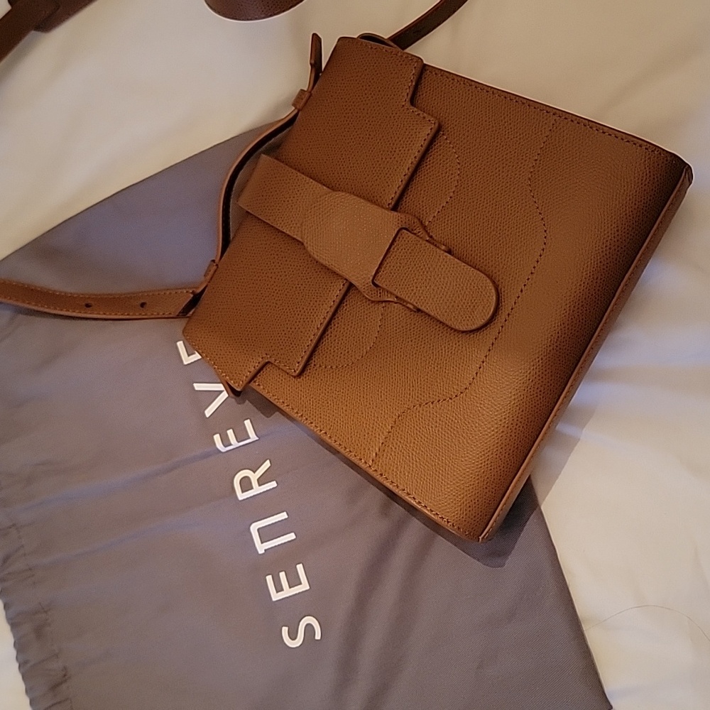 NWOT Senreve Alunna Bag Cognac Brown Leather Convertible Crossbody Shoulder Bag